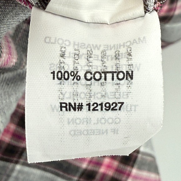 Johnnie-O Top Shelf Men's Gray Pink Plaid Button Down Long Sleeve Shirt - Picture 5 of 7